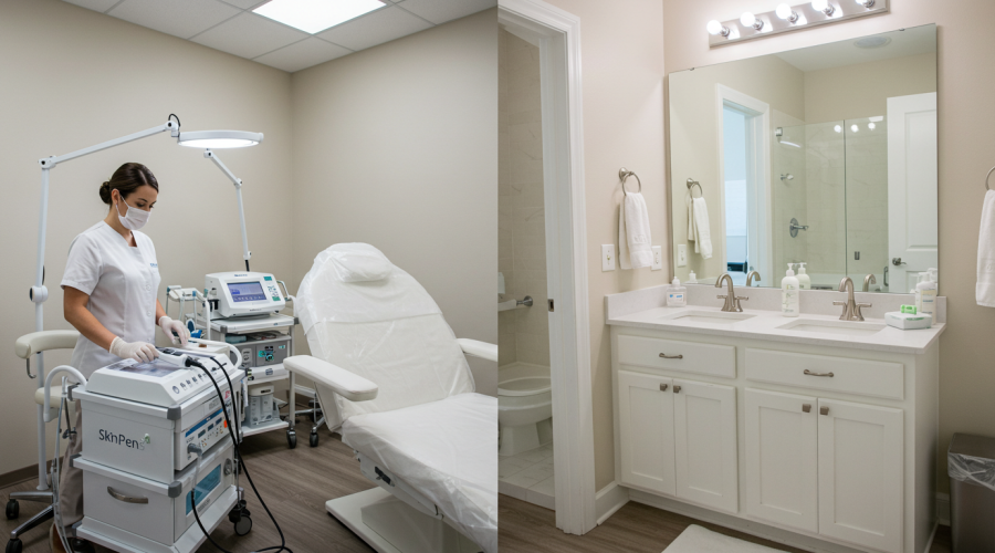 at home microneedling vs professional